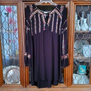Knox Rose Black Boho Tunic Dress
